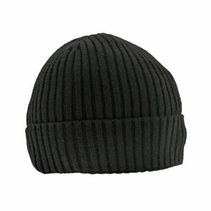 Black ribbed knit beanie by Glovii