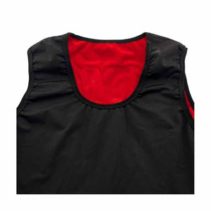 Glovii black sleeveless vest with red interior lining