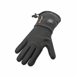Glovii black heated glove with adjustable wrist strap and power button