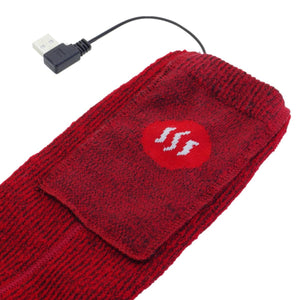 Glovii red heated sock with USB cable