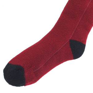Glovii red knit sock with black toe and heel