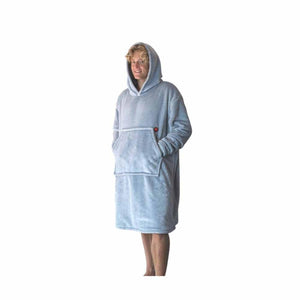 Glovii light blue fleece hooded blanket sweatshirt with front pocket