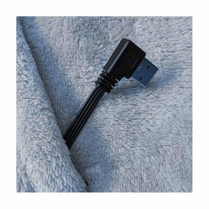 Glovii right angle USB connector cable on grey fleece fabric
