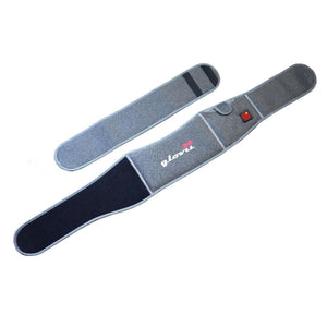 Glovii grey heated waist belt with power button and black velcro strap