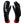 Glovii black heated mittens with red cuffs and power button