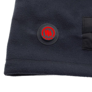 Glovii heated fleece fabric with illuminated red power button
