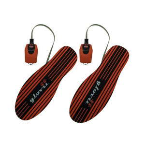Glovii heated insoles with attached battery packs and power cables