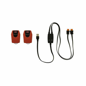 Glovii dual battery charging cable and two orange battery packs