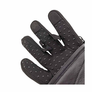 Glovii black glove with silicone grip dots on fingers and pull tabs