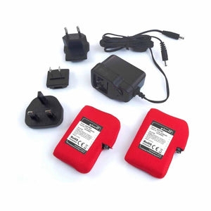 Glovii battery pack set with wall charger and international plug adapters