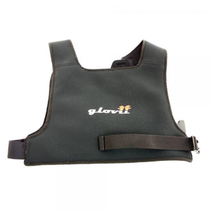 Black Glovii neoprene chest harness with adjustable strap