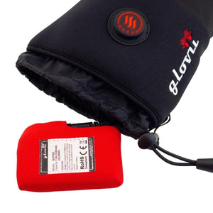 Glovii heated glove with external red battery pack