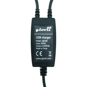 Glovii G2USB model charger with input and output specifications