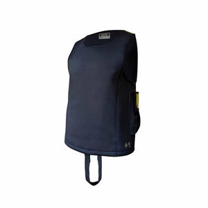 Glovii black sleeveless heated vest with side pocket and bottom strap