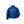 Back view of a blue jacket with two integrated cooling fans at the waist