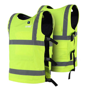 Gobi Heat high visibility neon yellow safety vest with reflective strips and side buckles