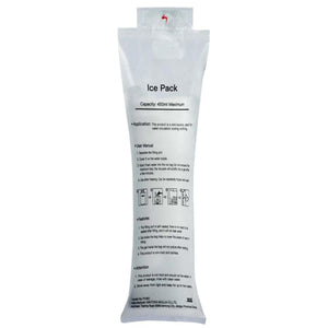 Refillable 450ml ice pack for water circulation cooling clothing with printed instructions and safety information