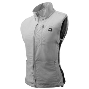 Light grey Gobi heated vest with front zipper and chest power button