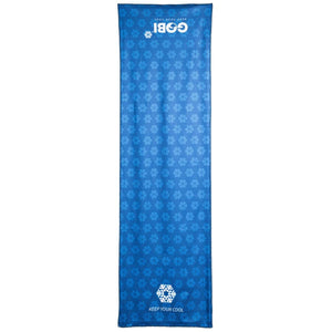 Blue Gobi Heat cooling towel with repeating snowflake pattern