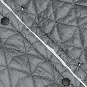 Gobi Heat grey quilted fabric texture with snap buttons