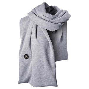 Grey Gobi Heat heated scarf with circular power button