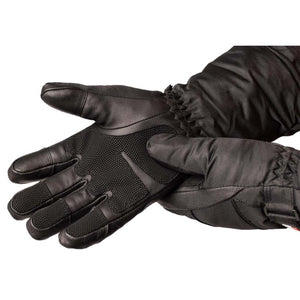 Gobi Heat black leather and fabric winter gloves
