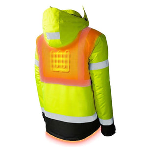 Gobi Heat high visibility jacket with illuminated back heating element