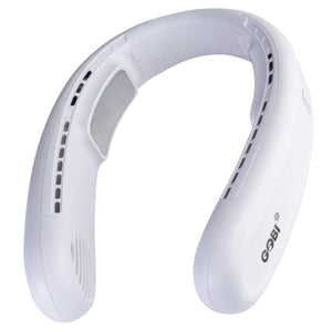 White Gobi wearable neck fan with side air vents