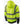 Back view of Gobi Heat high visibility yellow hooded sweatshirt with reflective strips and black cuffs