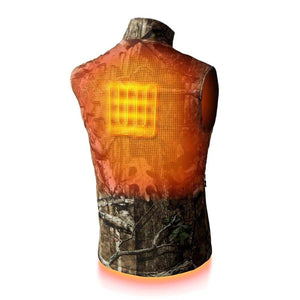 Gobi Heat camo heated vest showing back heating element