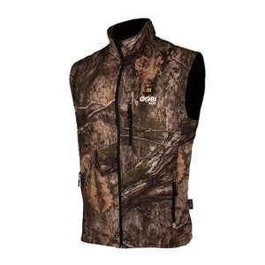 Gobi Heat camouflage print heated vest with front zipper and chest pocket