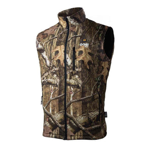 Gobi Heat camouflage print heated vest with front zipper and chest pocket