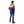 Man wearing a blue and tan Gobi Heat hooded puffer vest from the back
