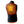 Back view of Gobi Heat black quilted vest showing glowing orange heating element on upper back