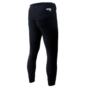 Back view of black Gobi Heat thermal pants with elastic waistband