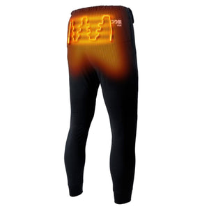 Back view of Gobi Heat black heated joggers showing orange heating element grid on the seat