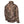 Back view of a camouflage print hunting jacket with a high collar