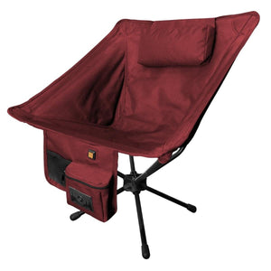 Gobi Heat maroon portable camping chair with headrest and side storage pocket