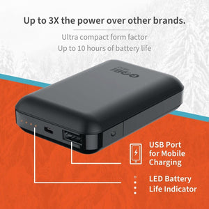 Gobi Heat portable battery with USB port and LED battery life indicator