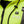 Close up of Gobi Heat neon yellow hooded jacket with power button and zipper