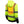 Back view of Gobi Heat high visibility yellow hooded sweatshirt with reflective stripes and glowing back heating element