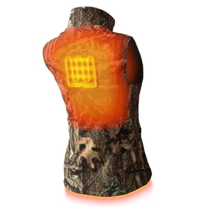 Gobi Heat camo vest showing back heating element grid