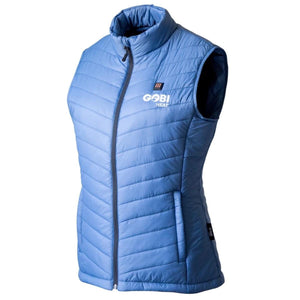 Blue Gobi Heat quilted vest with front zipper and logo