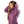 Woman wearing a purple Gobi Heat quilted hooded jacket