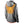 Back view of a Gobi Heat grey hooded jacket showing orange heating elements on the upper back