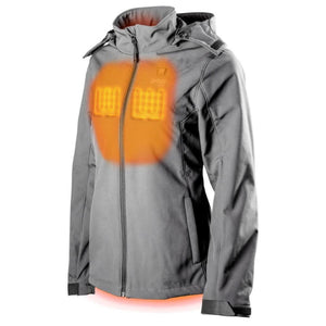 Gobi Heat grey hooded softshell jacket with illuminated chest heating elements
