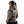 Woman wearing a camouflage hooded jacket from the back