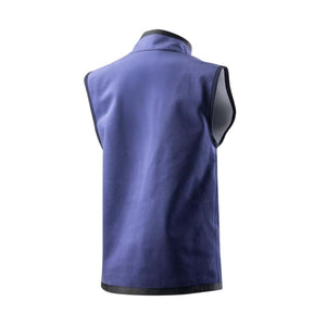 Back view of a Gobi Heat blue sleeveless vest