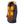 Navy blue parka with faux fur hood and glowing orange heating elements on the chest