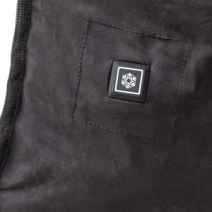 Gobi Heat black fabric with a square power button featuring a snowflake icon